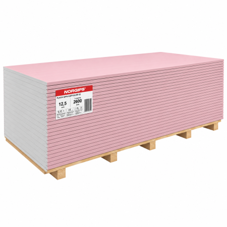 Placa gips-carton ignifuga Norgips GKF, tip DF, 12.5 x 1200 x 2600 mm